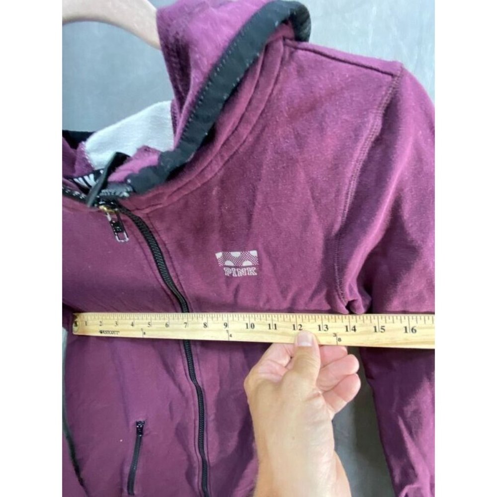 Victoria´s Secret Pink Sweater Womens XS Red Full Zip Long Sleeve Hoodie‎ Ladies - Picture 7 of 9